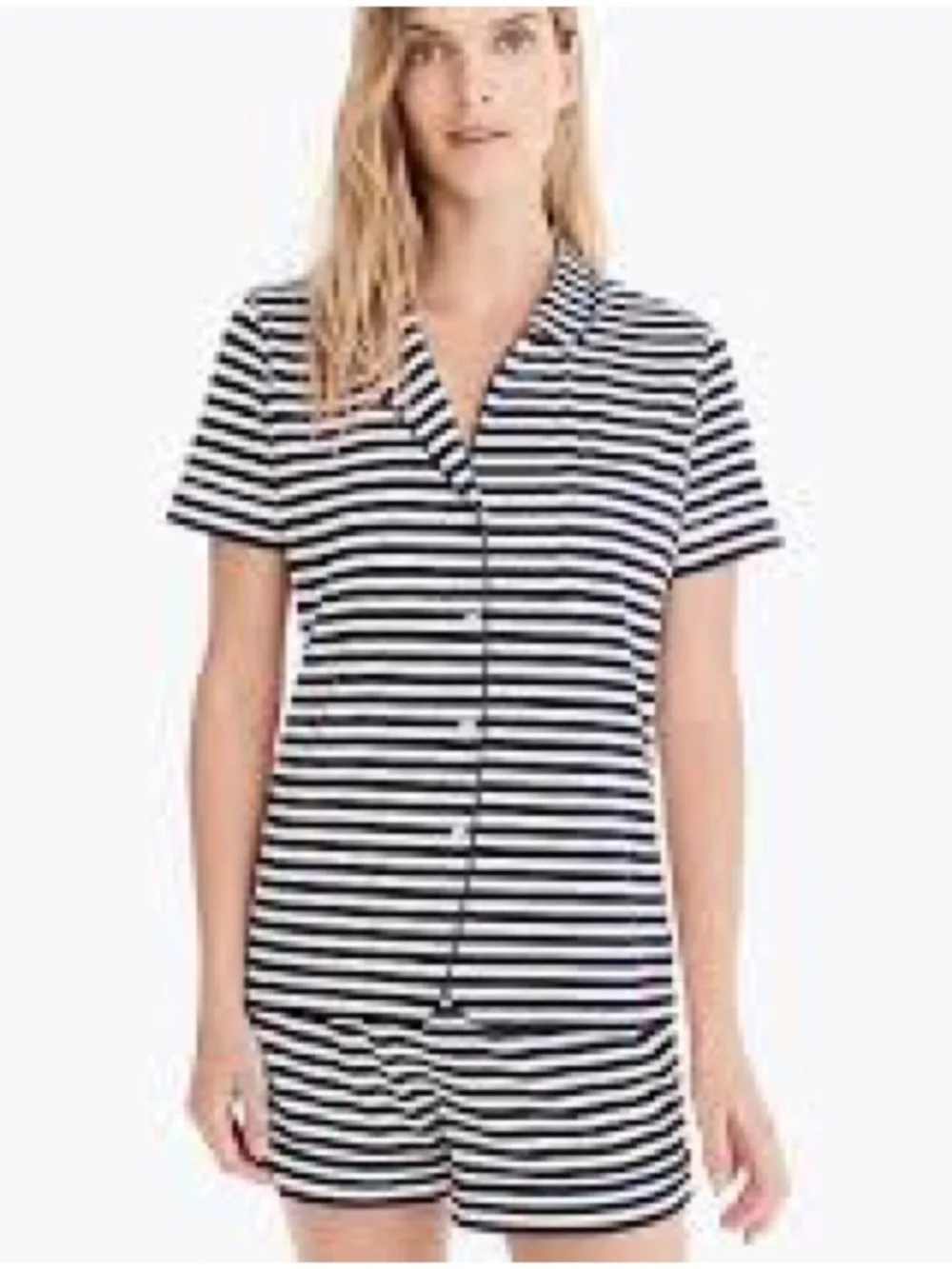 J.Crew Striped Pajama Set Top & Shorts | Sz Small Loungewear Resortwear coastal